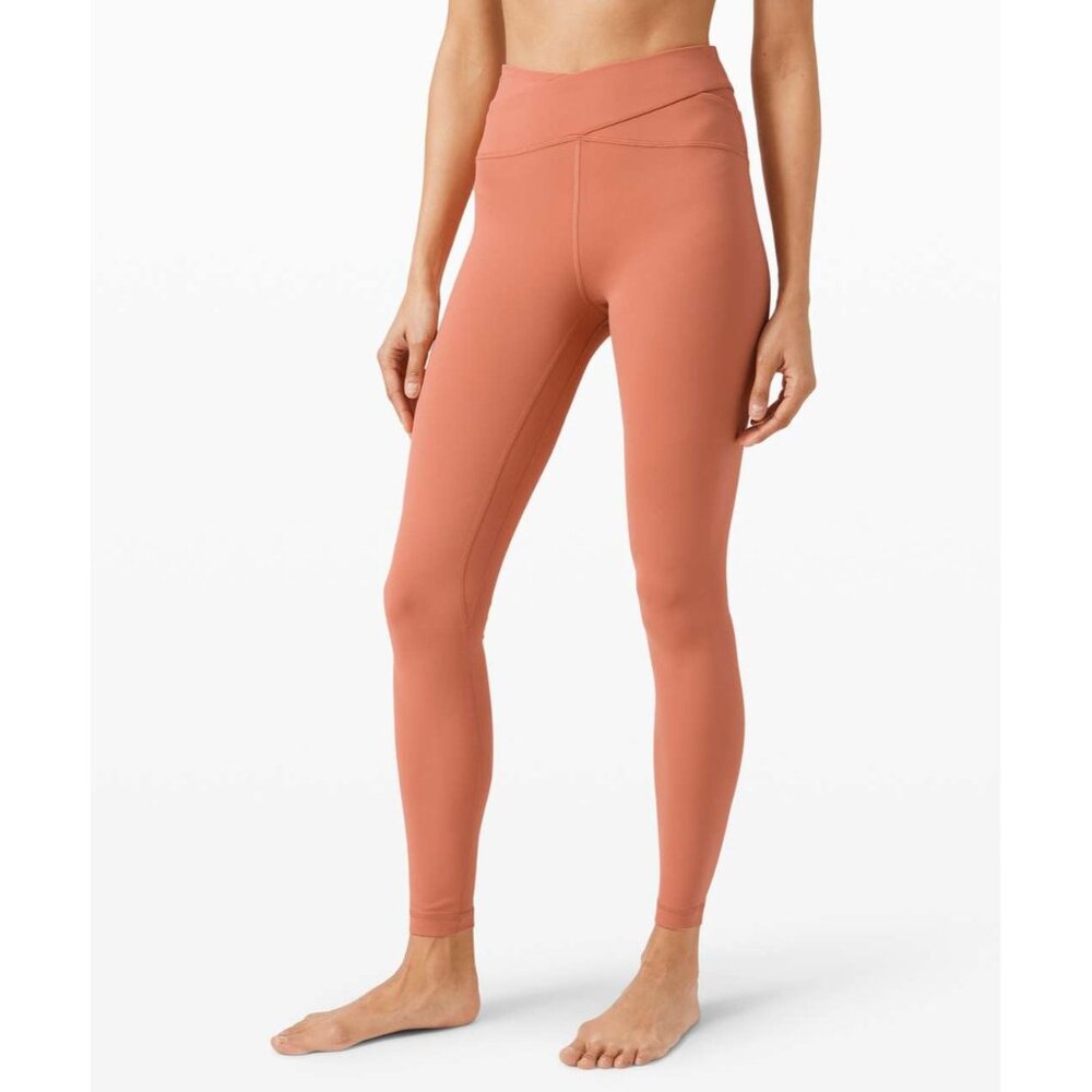 206. Lululemon Aligned Angles Super High Rise Tight Rustic Coral Pink US 6